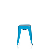 Light blue Bistro stool VANTAGGIO with square seat and struts by hjh OFFICE – 360-degree view (front view 0°)