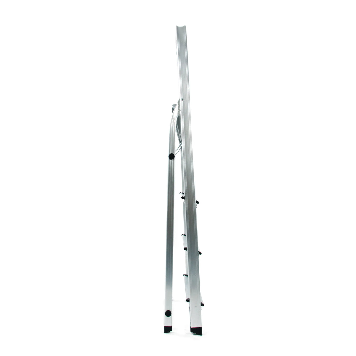 Side view of the aluminium Folding Ladder SOLID II with four steps by hjh OFFICE