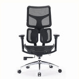 Black Professional Office Chair S100-M301 with mesh backrest and chromed base by Sihoo
