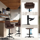 Brown SOLAO LIFE HIGH bar stool with gas lift, footrest and 360-degree swivel function by hjh LIVING (AI-generated image)