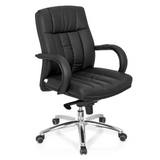 Black Swivel Chair XXL G 100 with quilted upholstery and five-caster base by hjh OFFICE – 360-degree view (front three-quarter view 40°)