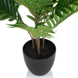 Black plant pot with green leaves of the Artificial plant ARECA by hjh OFFICE