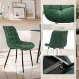 Petrol dining chair ELARIS with quilted upholstery and black legs including detailed views by hjh LIVING