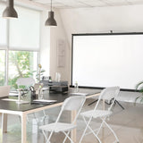 White Outdoor chairs TUDELA XXL W in a bright conference room by hjh OFFICE