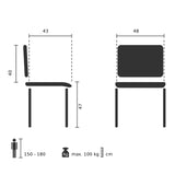 Technical drawing of the Shell chair SCANDI P with a seat height of 47 cm by hjh OFFICE
