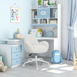 White KID TEDDY I swivel chair for children with star base and castors at a white desk by hjh OFFICE