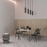 Dark grey TUDELA I folding chairs with velvet fabric upholstery at a meeting table by hjh OFFICE