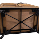 Bottom view of the black metal frame with cross bracing of the CONTINENTO S sideboard by hjh LIVING