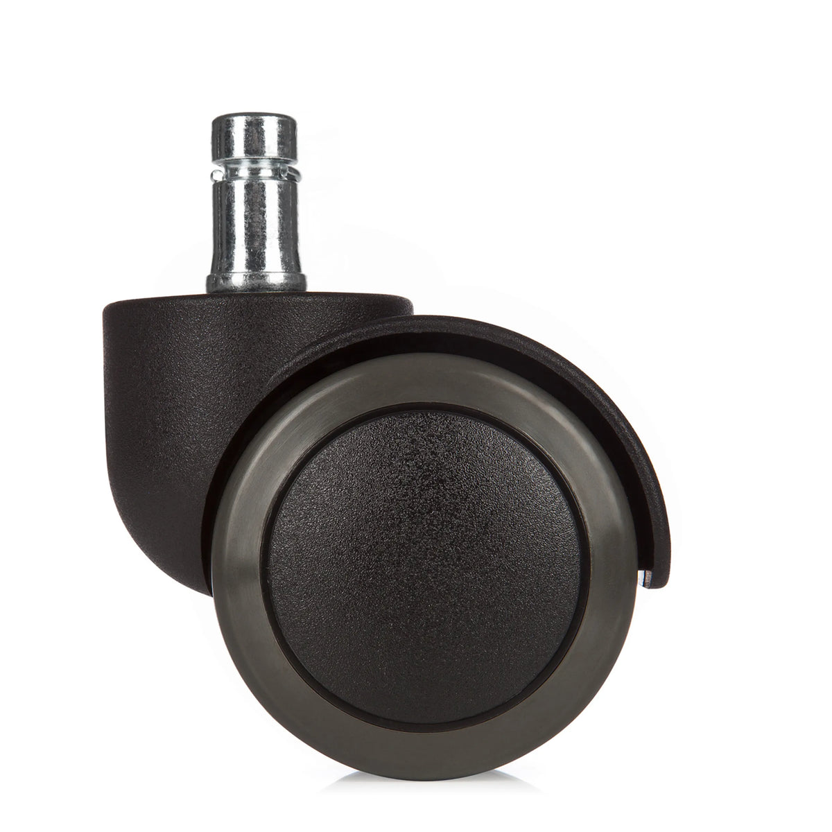 Black 5x ROLO 11mm/50mm castors for hard floors with metal pin by hjh OFFICE