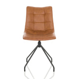 Brown Upholstered chair TARVISO PU with stitching and four-legged frame by hjh OFFICE – 360-degree view (front view 0°)