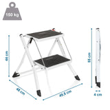 Maßzeichnung der Klappleiter SOLID W1 mit einer Höhe von 44 cm und 150 kg Belastbarkeit von hjh OFFICE