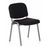 Black four-legged chair XT 600 S with silver frame by hjh OFFICE – 360-degree view (front three-quarter view 40°)