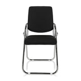 Black Folding chair ESTO with fabric cover and chrome frame by hjh OFFICE – 360-degree view (front view 0°)