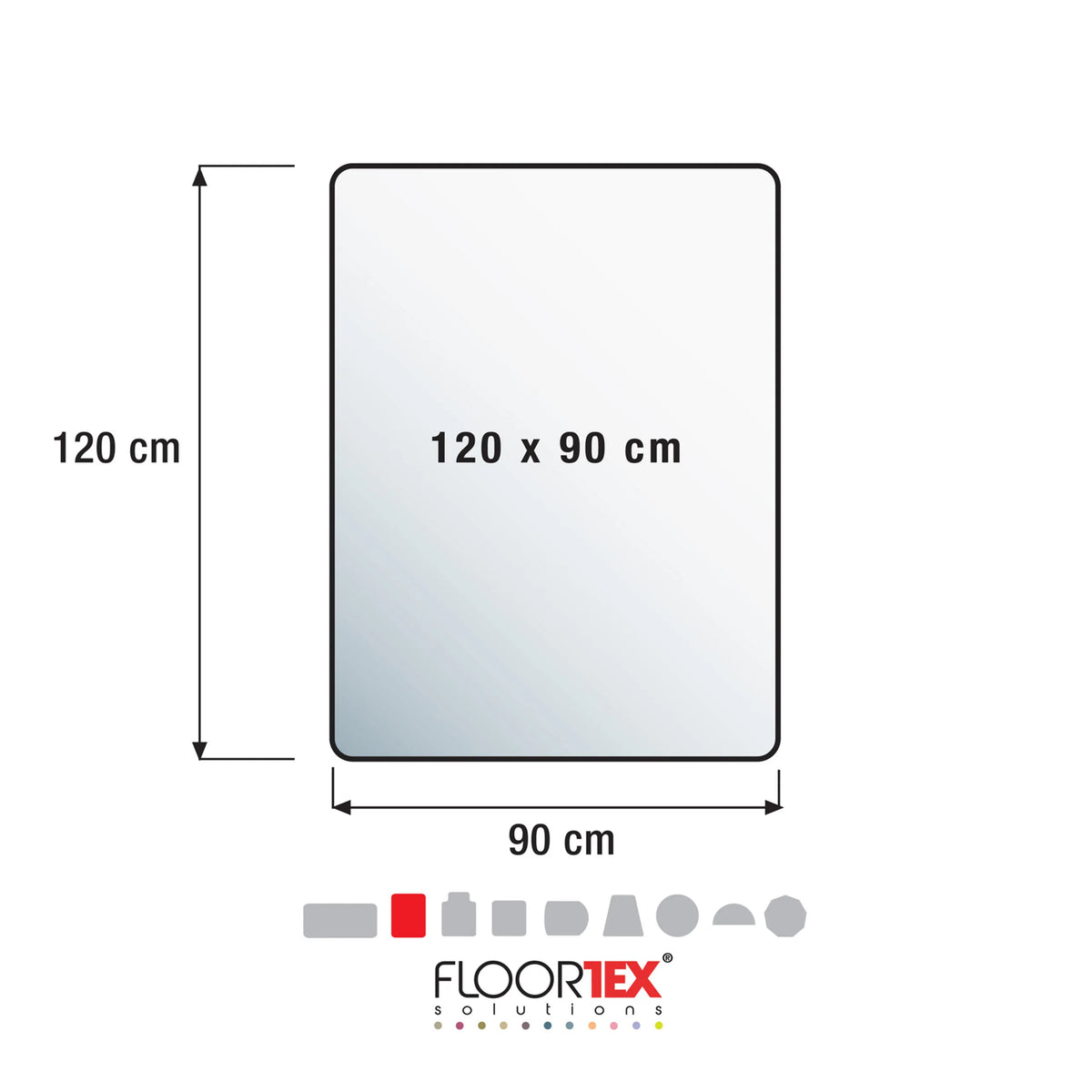 Technical drawing of the Office Mat ULTIMAT II, 120 x 90 cm, by Floortex
