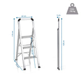 Dimensional drawing of the Folding Ladder SOLID V with a height of 119 cm and 42 cm width by hjh OFFICE