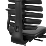 Back of the backrest with horizontal slats of the ERGO LINE II WORK counter chair in black by hjh OFFICE