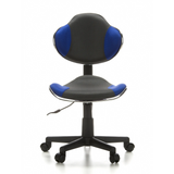 Grey-blue Swivel Chair – Children KIDDY GTI-2 with mesh back and five-caster base by hjh OFFICE – 360-degree view (front view 0°)