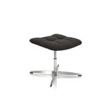 Black upholstered stool SARANTO with square seat and metal star base by hjh OFFICE – 360-degree view (front three-quarter view 40°)