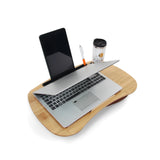 Brown bamboo COMFILAP I laptop pad with pen and cup by hjh OFFICE