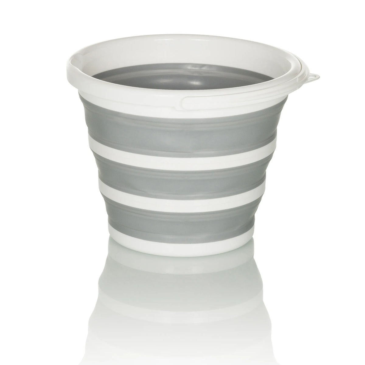 Grey-white Folding container CLEAN SILR with fold structure and white rim by hjh OFFICE – 360-degree view (side profile 270°)