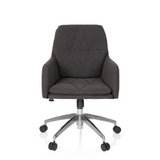 Dark grey Home Office Chair SHAKE 350 with quilted pattern and five-caster base by hjh OFFICE – 360-degree view (front view 0°)