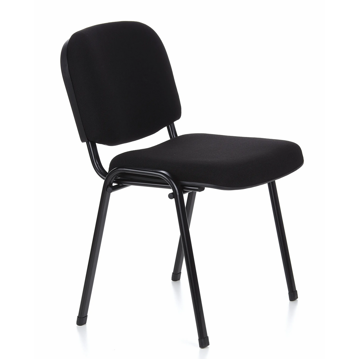 Black Four-legged chair XT 600 SW with padded seat and backrest by hjh OFFICE – 360-degree view (front three-quarter view 60°)