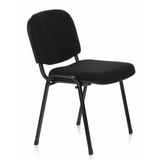 Black Four-legged chair XT 600 SW with padded seat and backrest by hjh OFFICE – 360-degree view (front three-quarter view 60°)