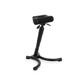 Black standing aid TOP WORK 33 with padded seat and three-legged base by hjh OFFICE – 360-degree view (front three-quarter view 40°)