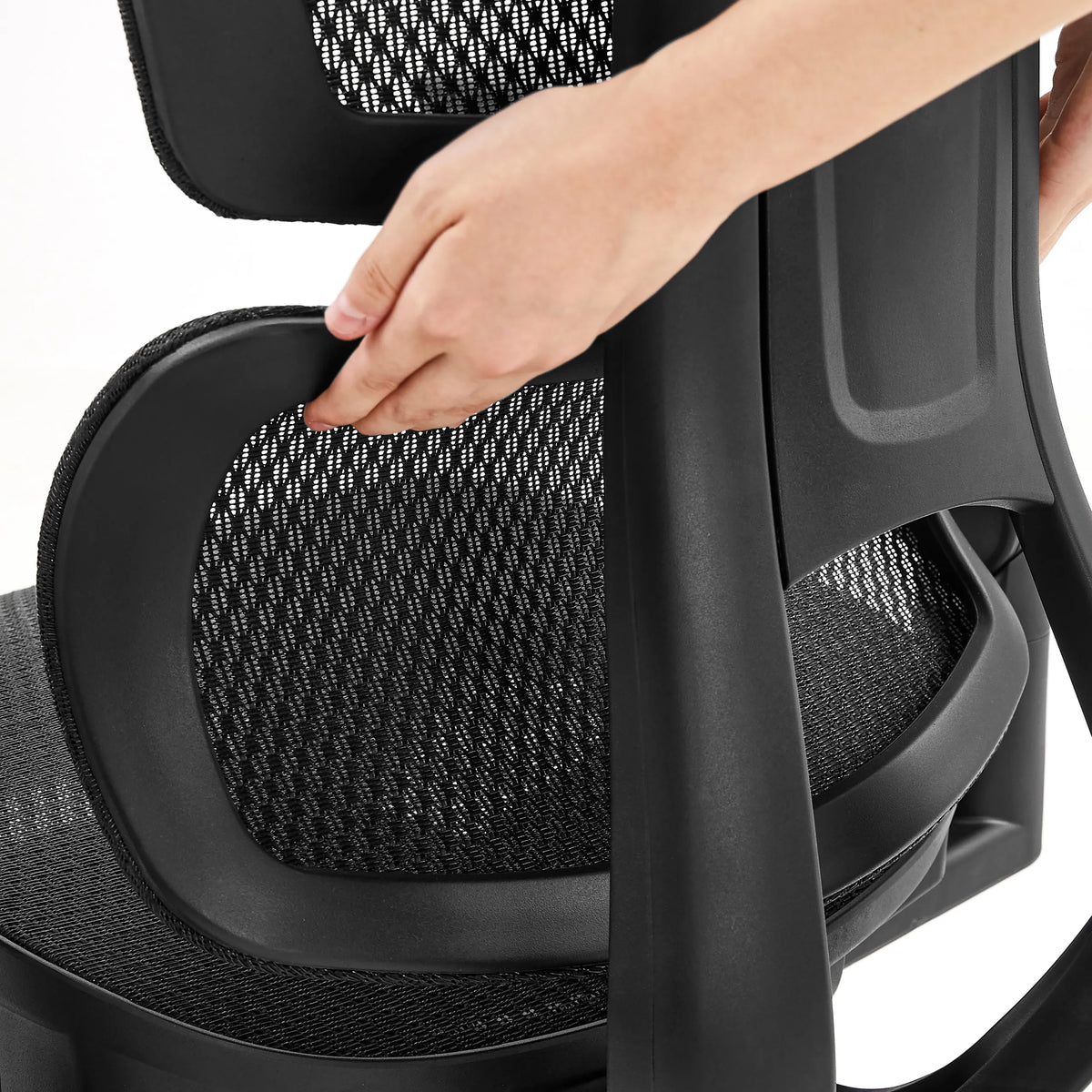 Breathable mesh upholstery of the Ergo U2 Pro3 Professional Office Chair backrest in black by hjh OFFICE