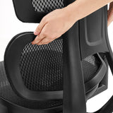 Breathable mesh upholstery of the Ergo U2 Pro3 Professional Office Chair backrest in black by hjh OFFICE