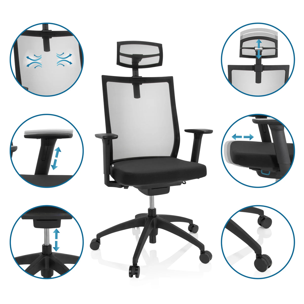 Professional Office Chair ASPEN PRO in black with various adjustment options by hjh OFFICE