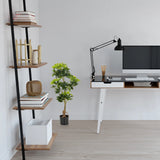 Artificial plant SCHEFFLERA in green with a black plant pot in a room by hjh OFFICE