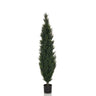 Grüne Kunstpflanze CEDRUS in schlanker Form mit schwarzem Pflanztopf von hjh OFFICE
