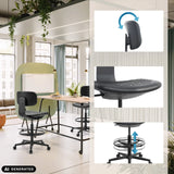 Black TOP WORK B counter chair with foot ring and height adjustment by hjh OFFICE (AI-generated image)