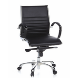 Black Professional Executive Chair PARMA 10 with cross stitching and glossy five-caster base by hjh OFFICE – 360-degree view (front view 20°)