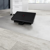 Black PIEDINO STRIPE PRO footrest with ribbed surface and red button by hjh OFFICE