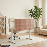 Brown Table partition FLEXMIUT ROLL W with longitudinal grooves on a white desk by hjh OFFICE