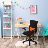Swivel Chair – Children KIDDY PRO AL in black-orange with armrests and castors by hjh OFFICE