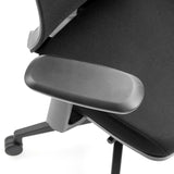 Black armrest of the Profondo F professional office chair with fabric cover by hjh OFFICE