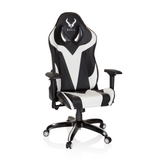 Black and white Gaming chair PROMOTER I with armrests and a five-caster base by hjh OFFICE – 360-degree view (front view 20°)