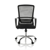 Black Home Office Chair STAR-TEC S with mesh back and five-caster base by hjh OFFICE – 360-degree view (front view 0°)