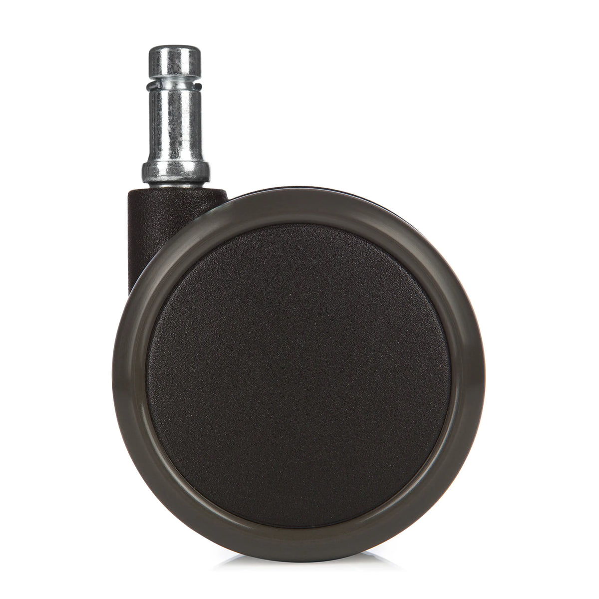 Black 5x ROLO 10mm/65mm castors for hard floors with silver-coloured metal pin by hjh OFFICE
