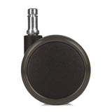 Black 5x ROLO 10mm/65mm castors for hard floors with silver-coloured metal pin by hjh OFFICE