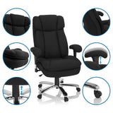 Black Swivel Chair BUILDER XXL I with fabric upholstery, adjustable height and castors by hjh OFFICE
