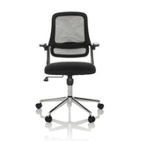 Black Home Office Chair MIKO B ECO with mesh back and five-caster base by hjh OFFICE – 360-degree view (front view 0°)
