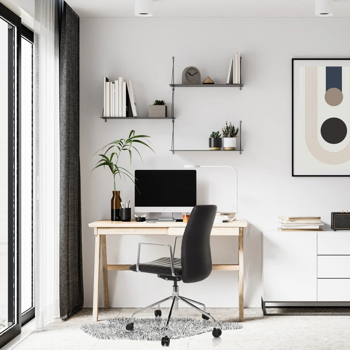 Luxury Executive Chair VEMONA 30 in black with armrests and casters at a desk by hjh OFFICE