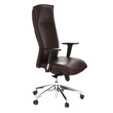 Dark brown Luxury Executive Chair MURANO 20 with armrests and five-caster base by hjh OFFICE – 360-degree view (front three-quarter view 60°)