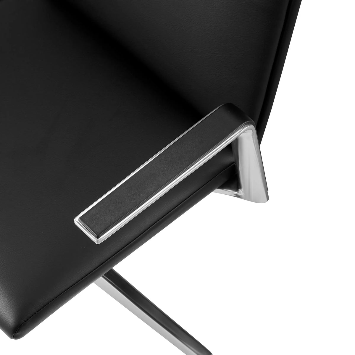 Chrome armrest of the AMBASSADO V guest chair with black upholstery by hjh OFFICE