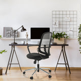 Black Home Office Chair SEDIOLO B with mesh backrest and armrests by hjh OFFICE