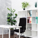 Black Professional Office Chair FORCOM in front of a white shelf and a white desk by hjh OFFICE